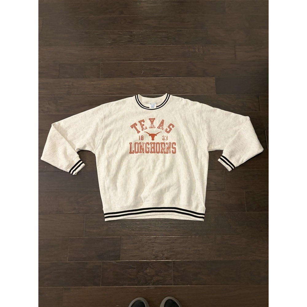 Champion Cream Texas Longhorns Sweatshirt with Orange Lettering
